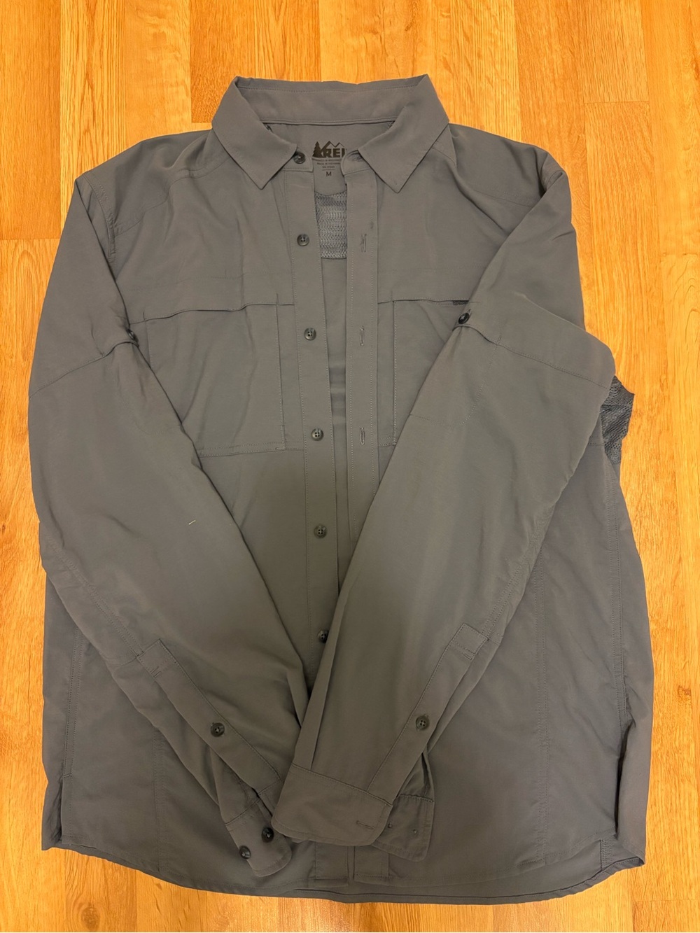REI Men's Lightweight Button-Up Shirt in Gray
